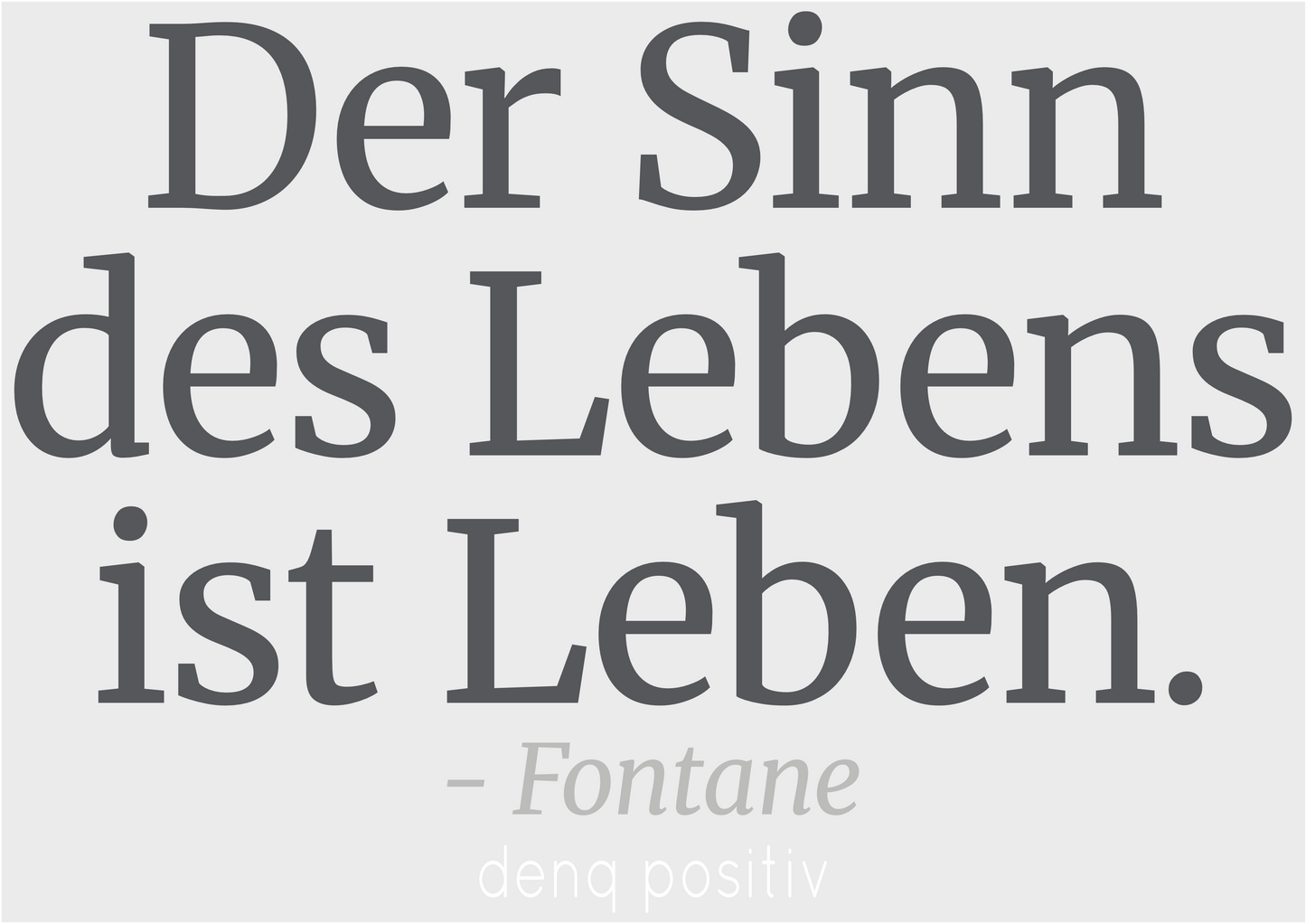 Unisex T-Shirt aus Bio-Baumwolle | Der Sinn des Lebens ist Leben. - Fontane