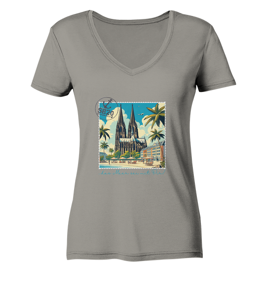 Kölner Dom am Meer ⚓ Mädels Bio-V-T-Shirt