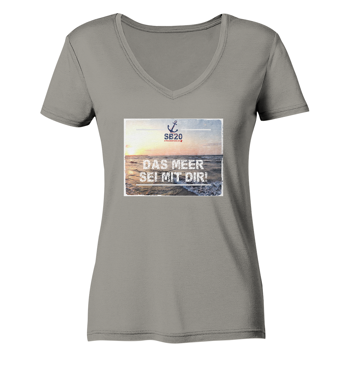 Das Meer sei mit Dir ⚓ Mädels Bio-V-T-Shirt