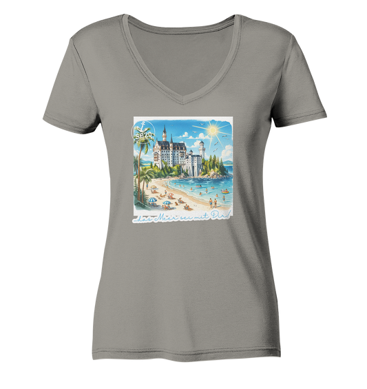 Schloss Neuschwanstein am Meer ⚓ Mädels Bio V-T-Shirt