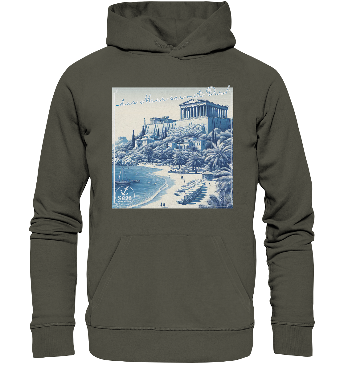 Akropolis am Meer ⚓ Unisex Bio-Kapuzenpulli