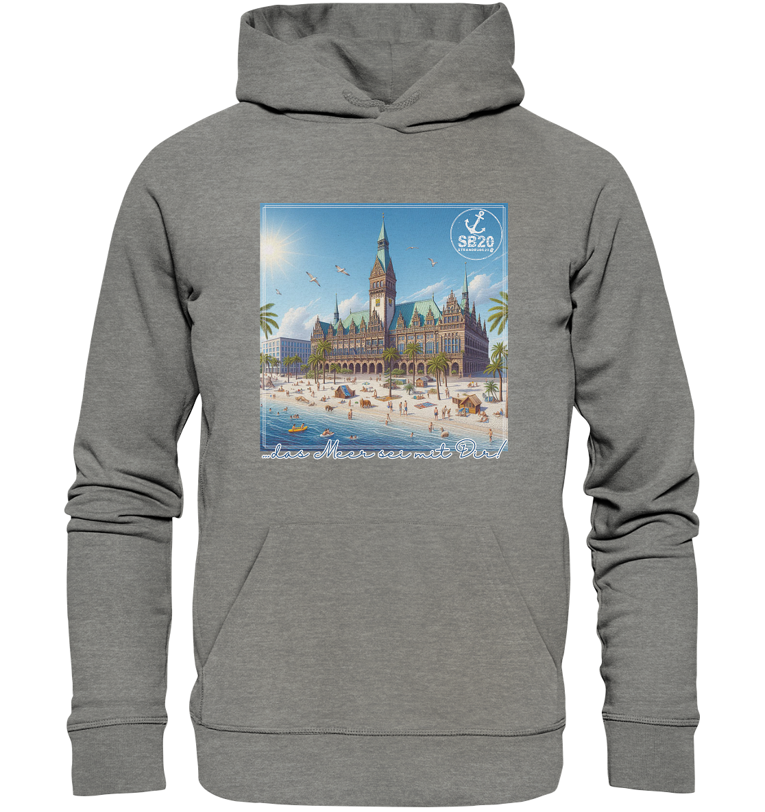 Bremer Rathaus am Meer ⚓ Unisex Bio-Kapuzepulli