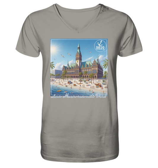Bremer Rathaus am Meer ⚓ Jungs Bio V-T-Shirt