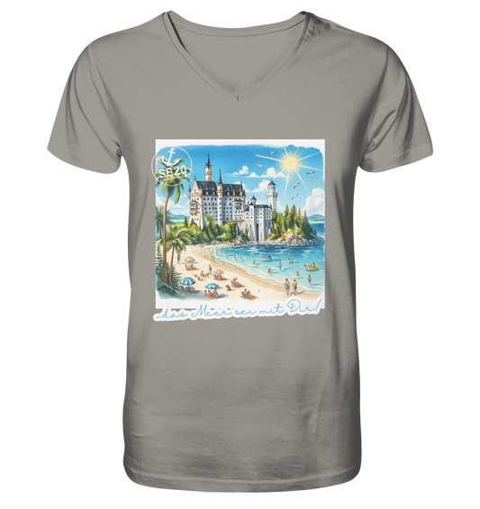 Schloss Neuschwanstein am Meer ⚓ Jungs Bio V-T-Shirt