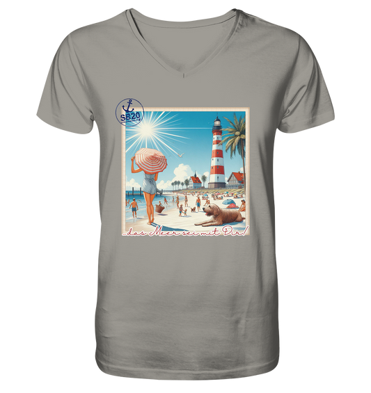 Leuchtturm Westerheversand am Meer ⚓ Jungs Bio V-T-Shirt