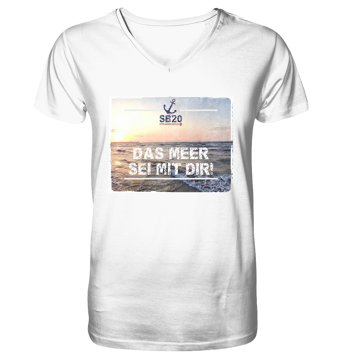 Das Meer sei mit Dir ⚓ Jungs Bio-V-T-Shirt