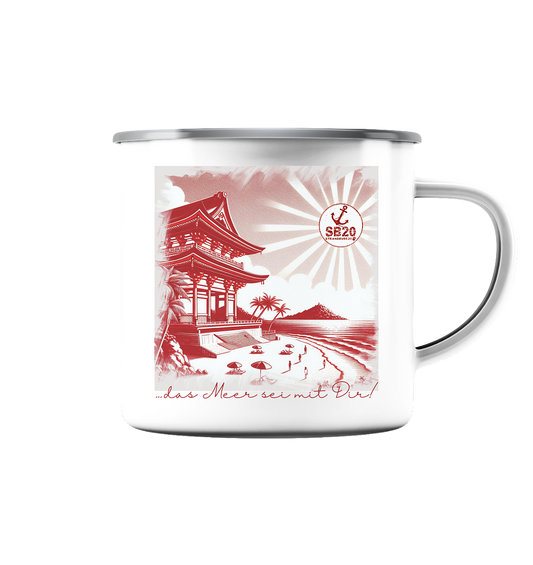Fushimi Inari-Schrein am Meer ⚓ Emaille Tasse (Silber)