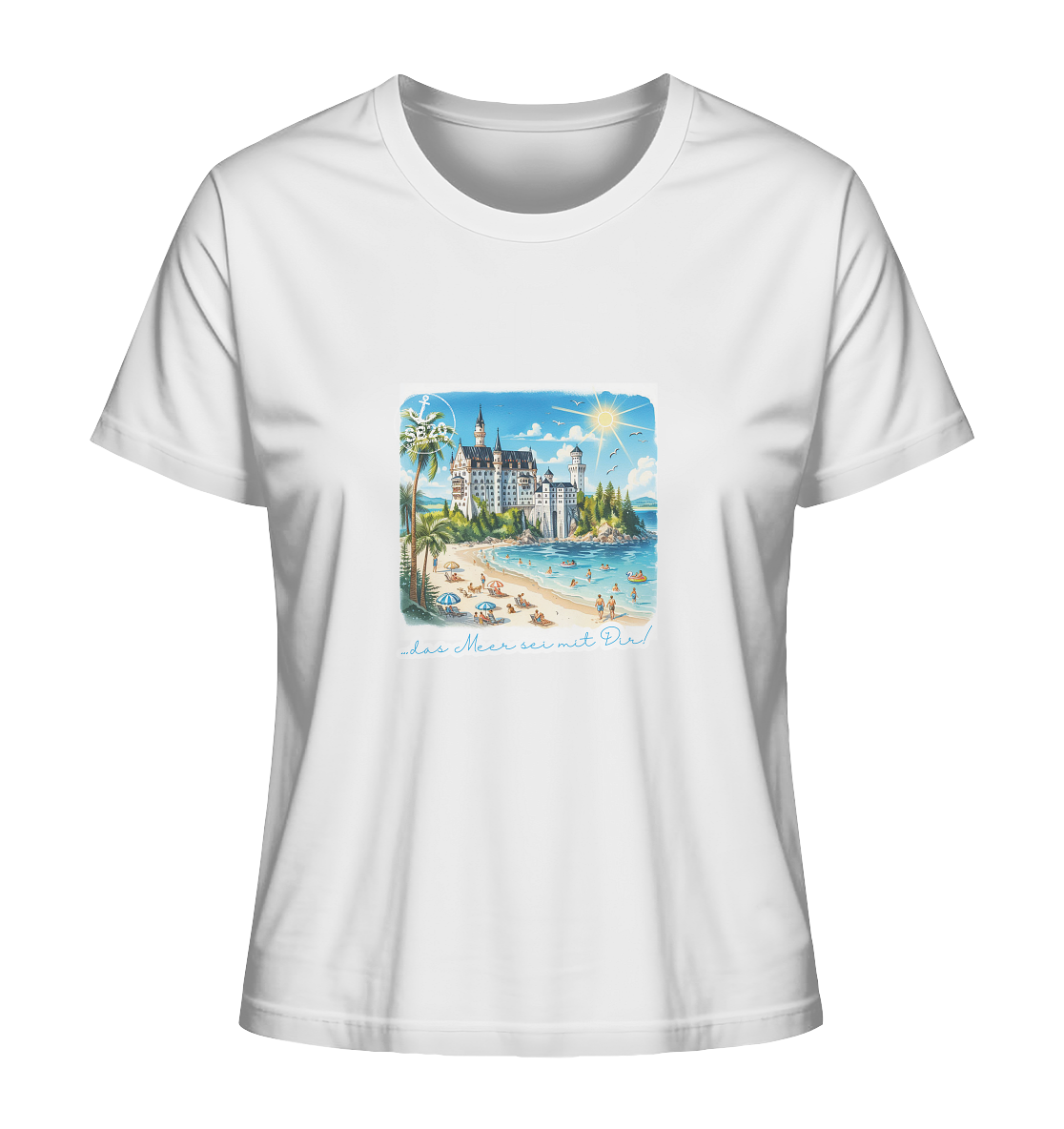 Schloss Neuschwanstein am Meer ⚓ Mädels Bio T-Shirt