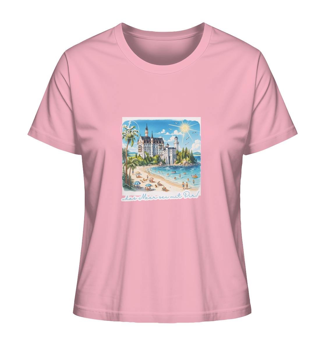 Schloss Neuschwanstein am Meer ⚓ Mädels Bio T-Shirt