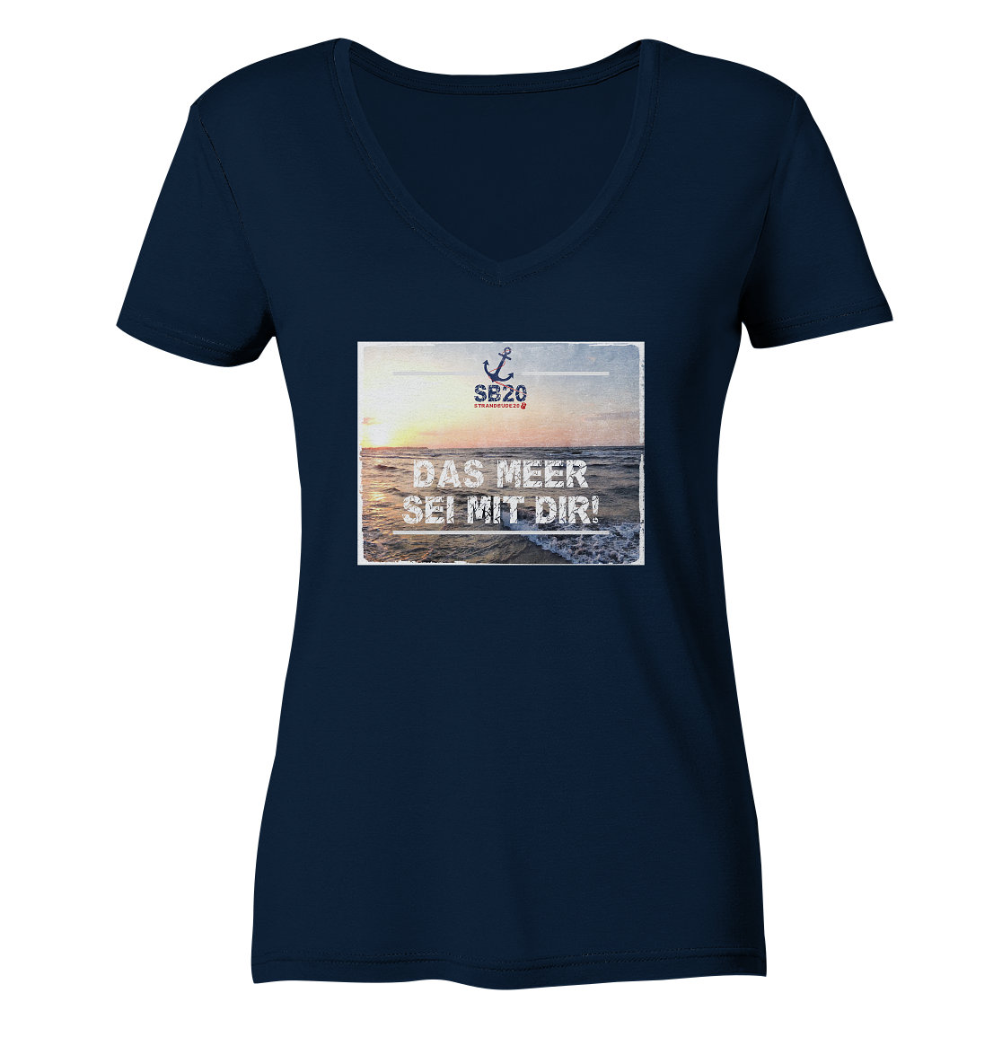 Das Meer sei mit Dir ⚓ Mädels Bio-V-T-Shirt