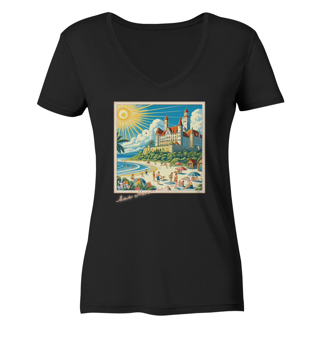 Schloss Wartburg am Meer ⚓ Mädels Bio V-T-Shirt