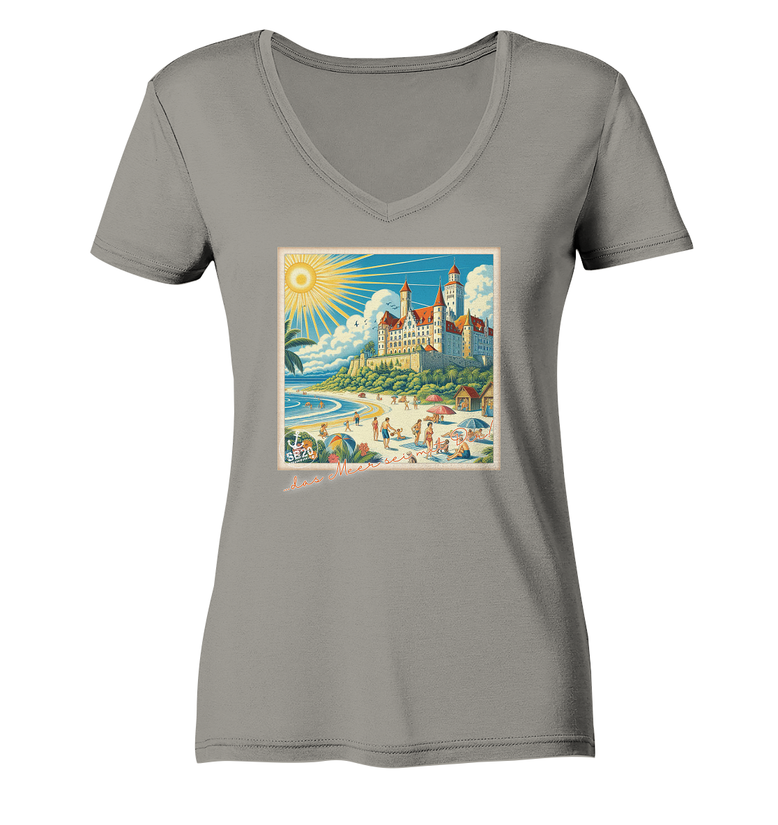 Schloss Wartburg am Meer ⚓ Mädels Bio V-T-Shirt