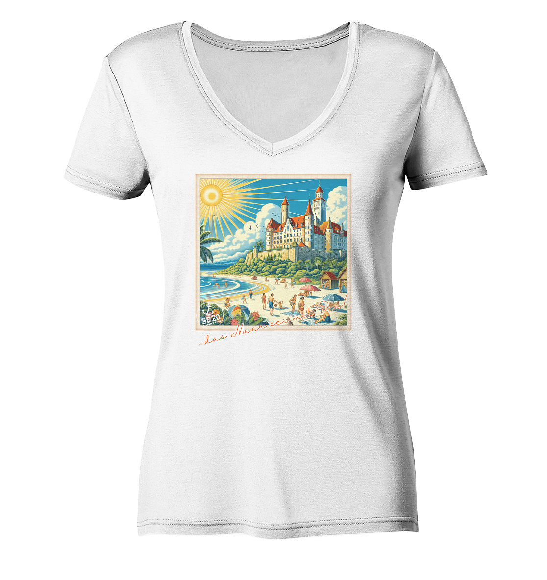 Schloss Wartburg am Meer ⚓ Mädels Bio V-T-Shirt