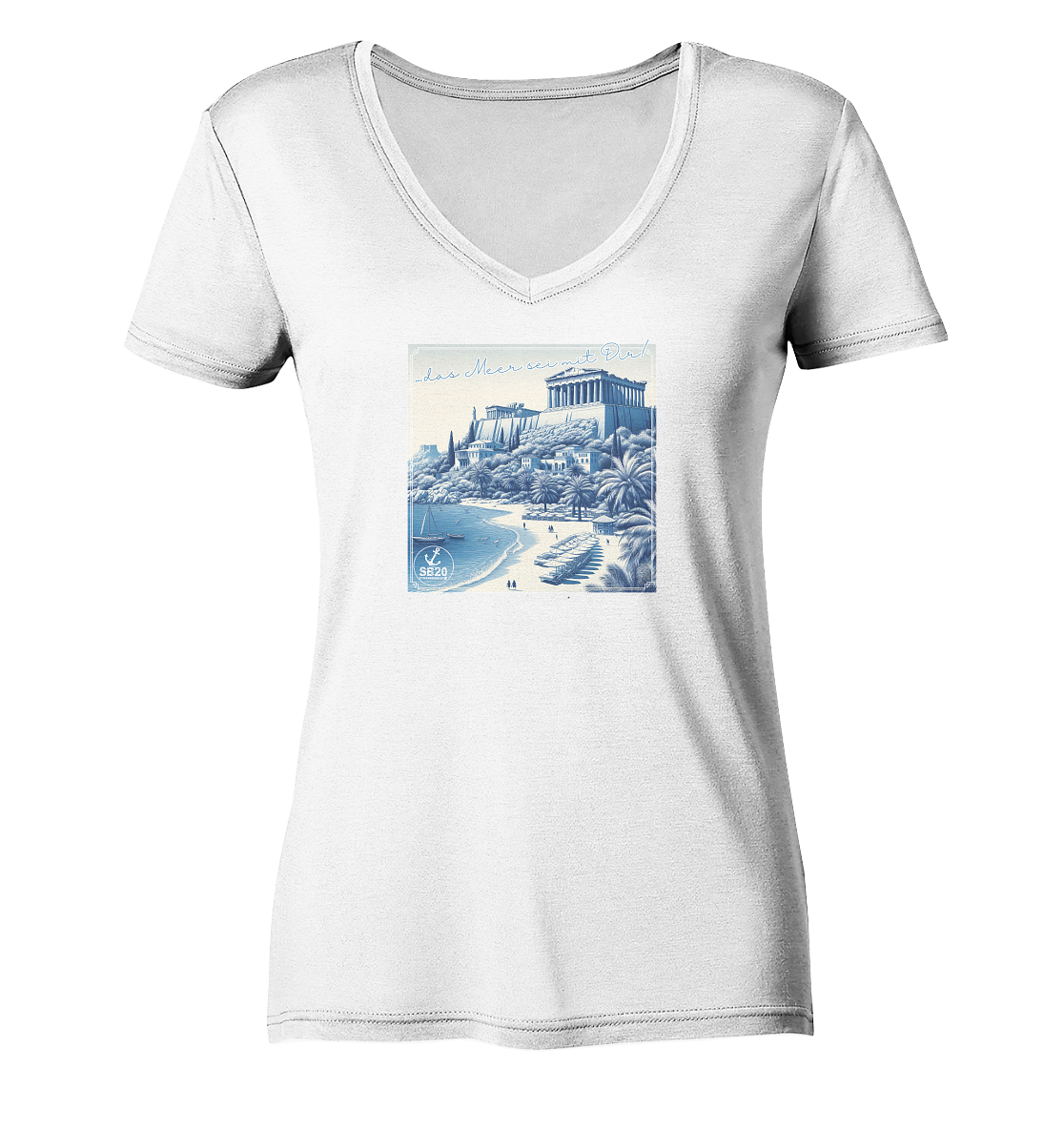 Akropolis am Meer ⚓  Mädel Bio-V-Shirt