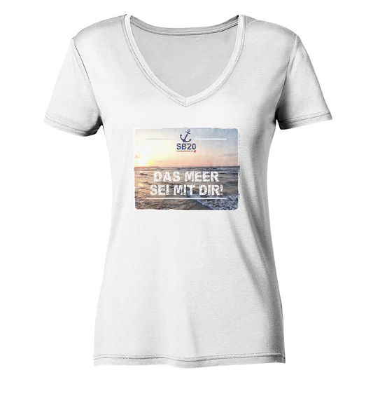 Das Meer sei mit Dir ⚓ Mädels Bio-V-T-Shirt