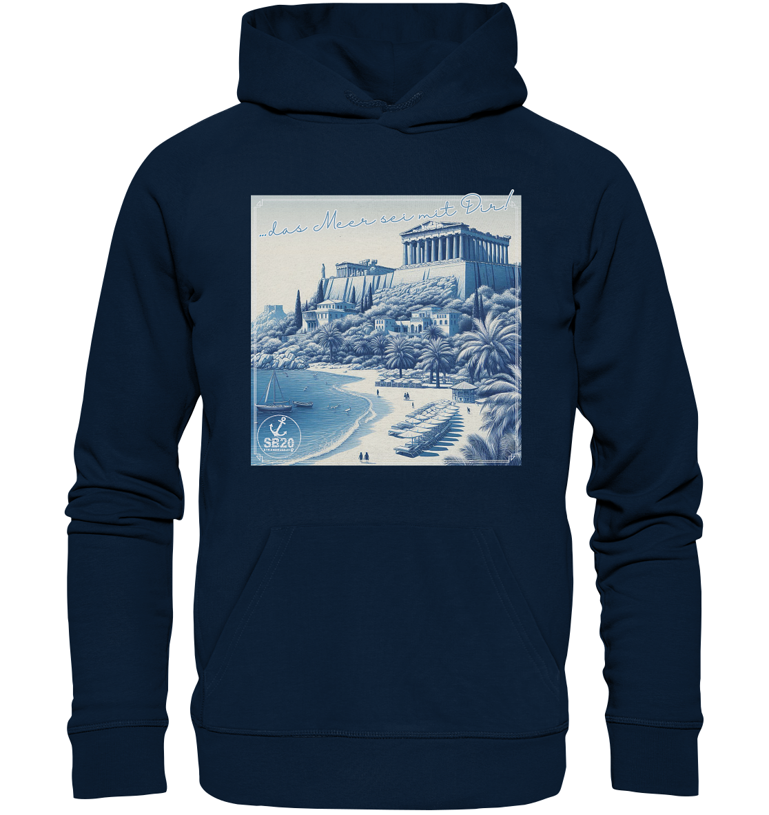 Akropolis am Meer ⚓ Unisex Bio-Kapuzenpulli