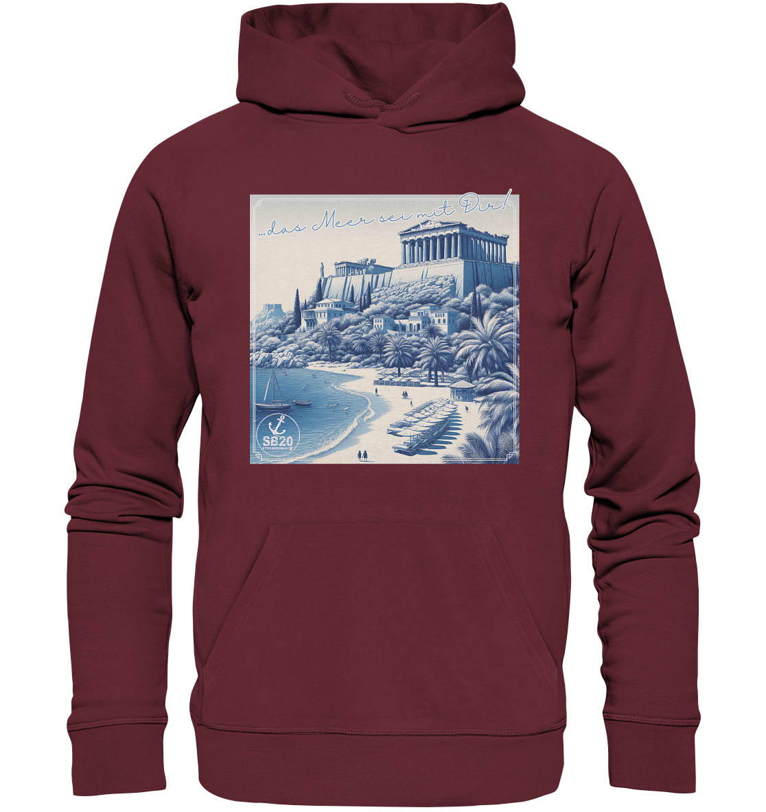 Akropolis am Meer ⚓ Unisex Bio-Kapuzenpulli