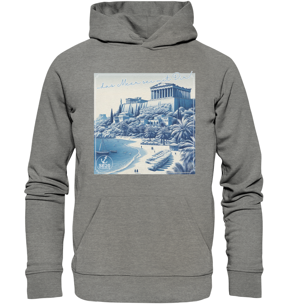 Akropolis am Meer ⚓ Unisex Bio-Kapuzenpulli