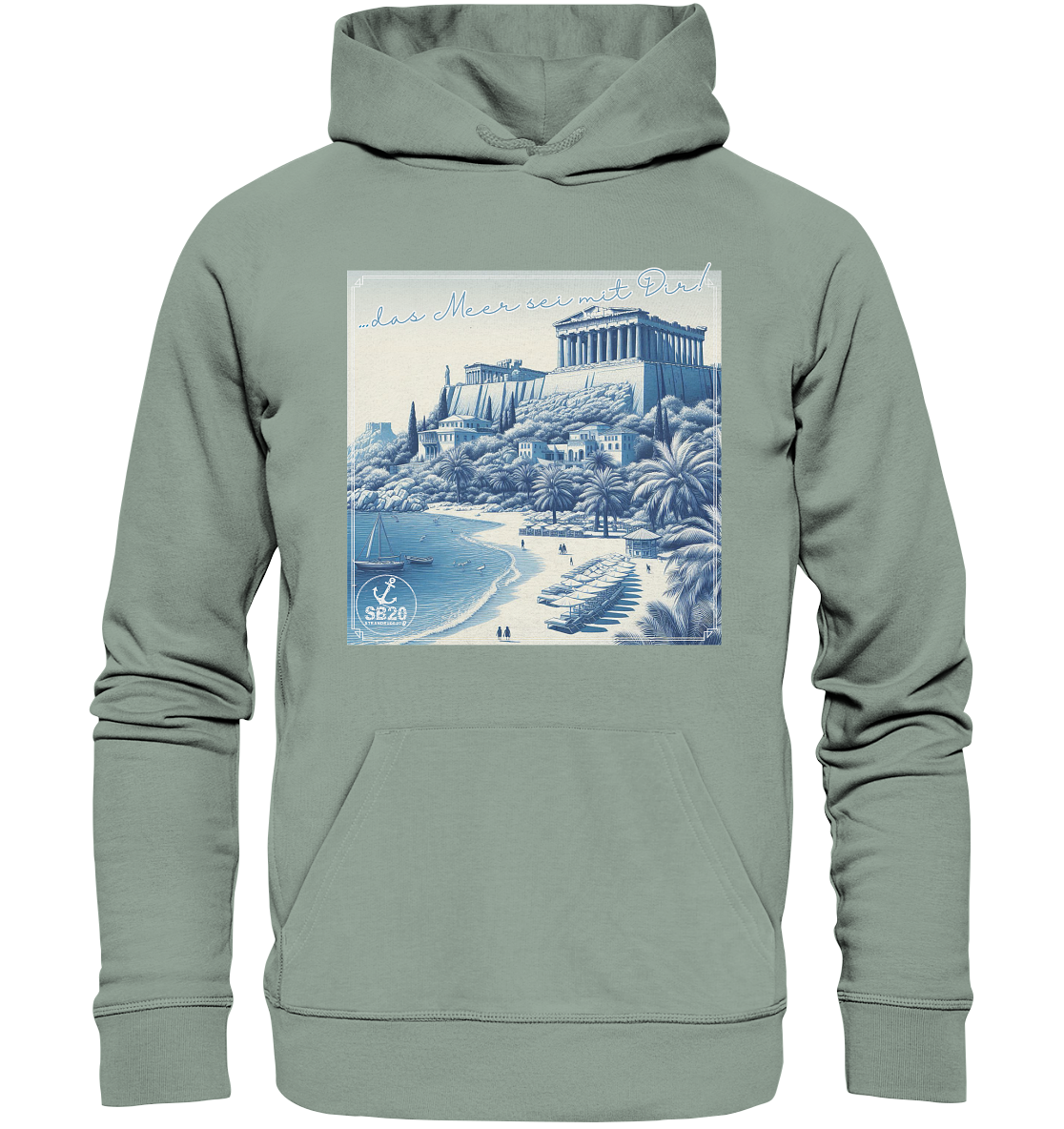 Akropolis am Meer ⚓ Unisex Bio-Kapuzenpulli