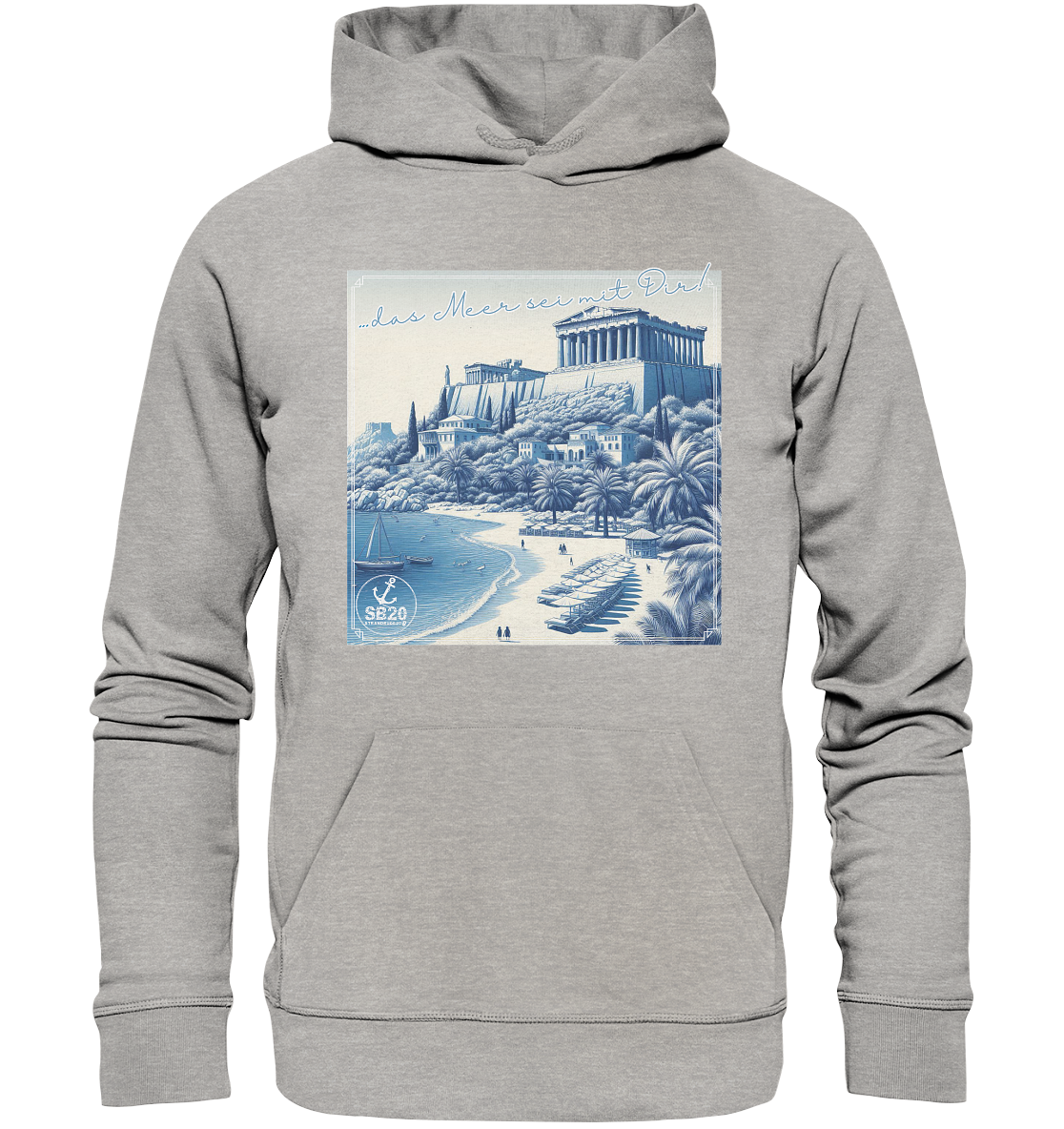 Akropolis am Meer ⚓ Unisex Bio-Kapuzenpulli