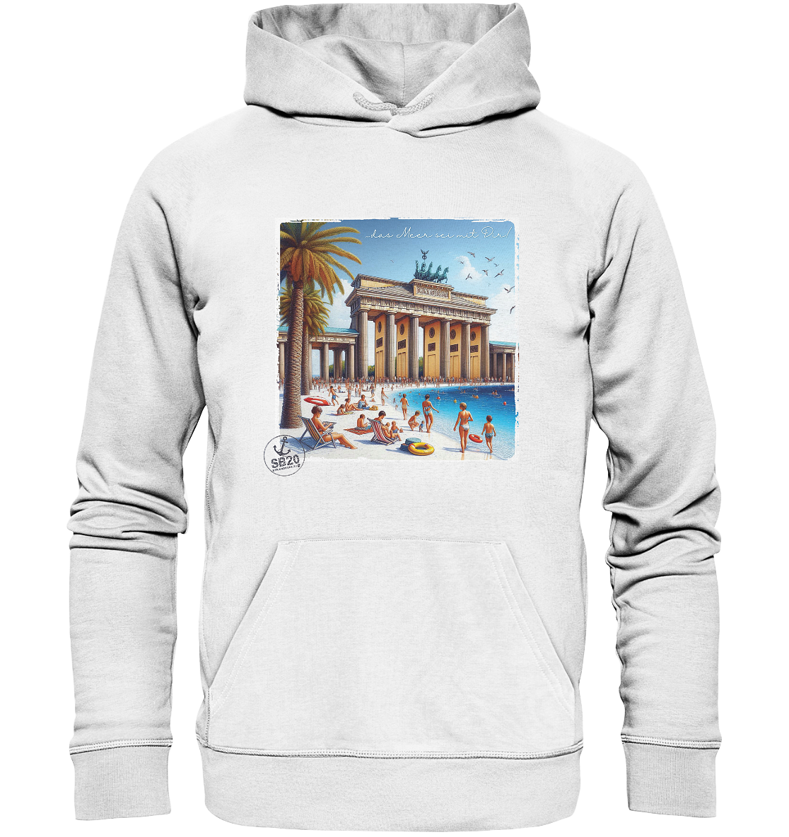 Brandenburger Tor am Meer ⚓ Unisex Bio Kapuzenpulli
