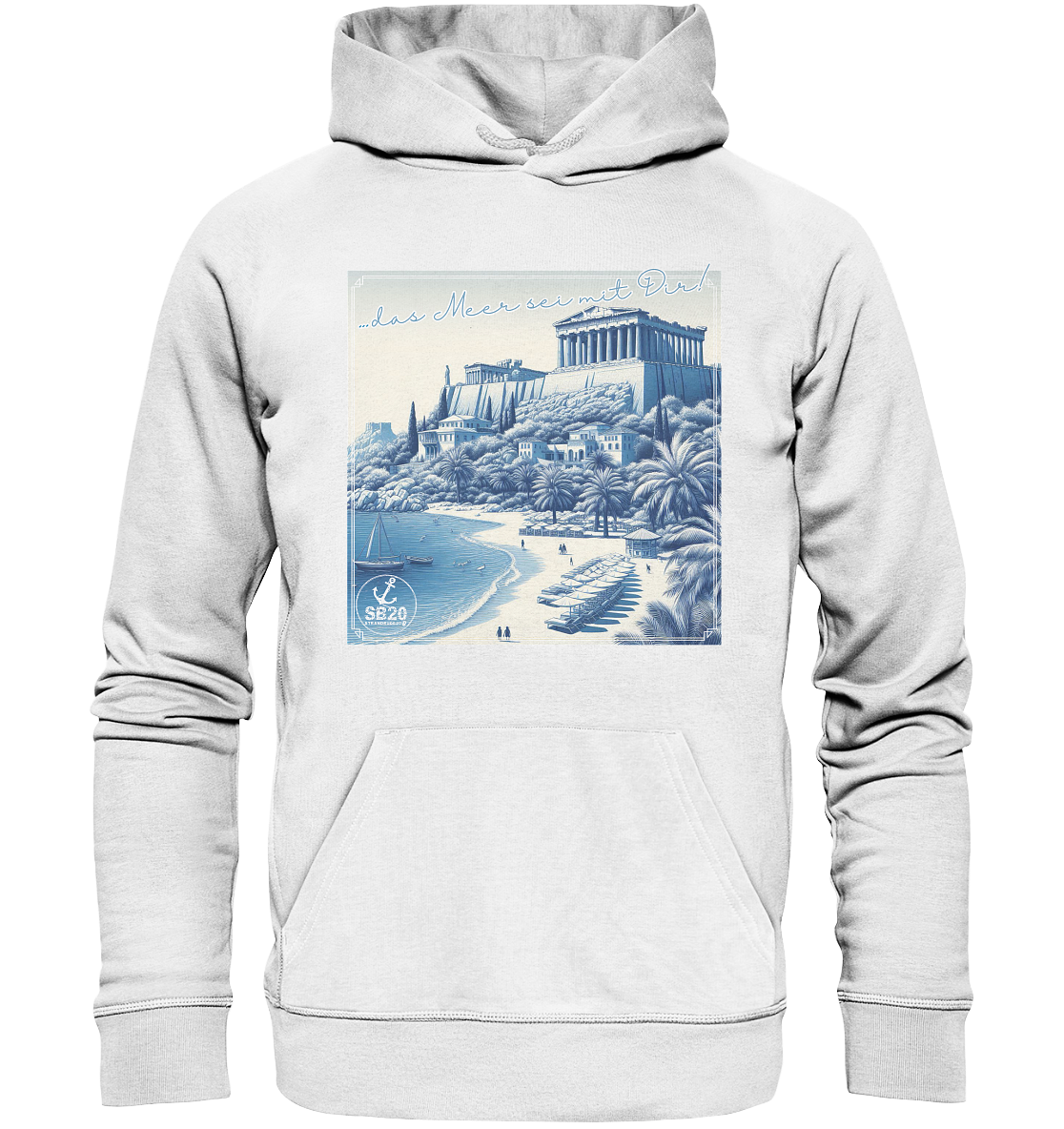 Akropolis am Meer ⚓ Unisex Bio-Kapuzenpulli