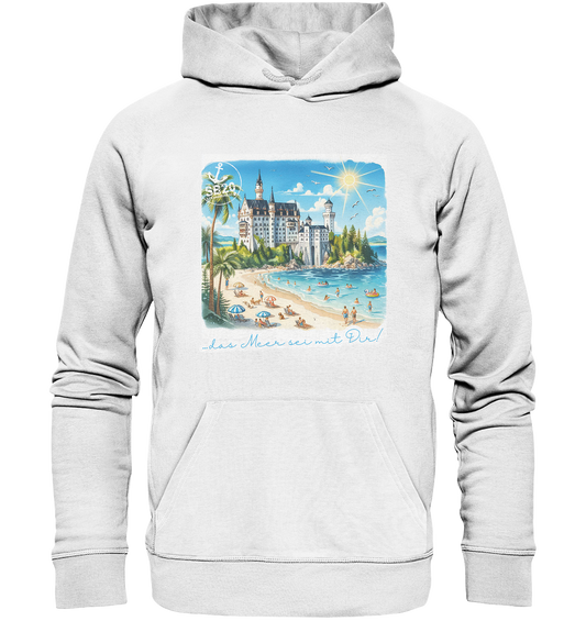 Schloss Neuschwanstein am Meer ⚓ Unisex Bio-Kapuzenpulli