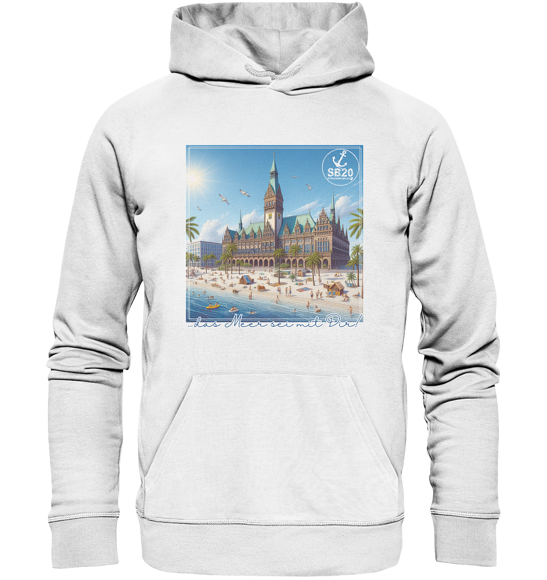 Bremer Rathaus am Meer ⚓ Unisex Bio-Kapuzepulli