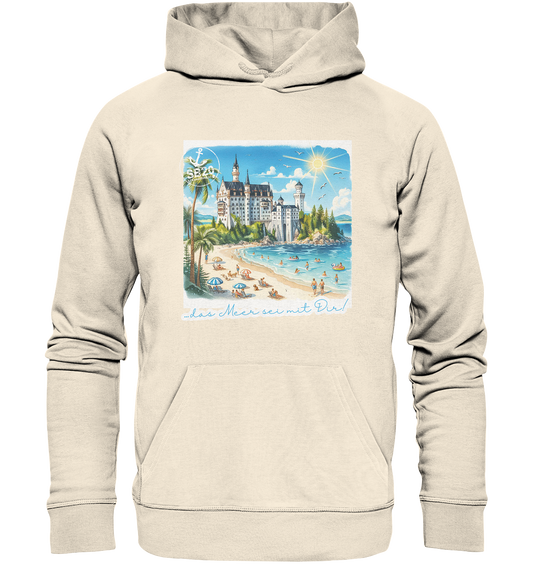 Schloss Neuschwanstein am Meer ⚓ Unisex Bio-Kapuzenpulli