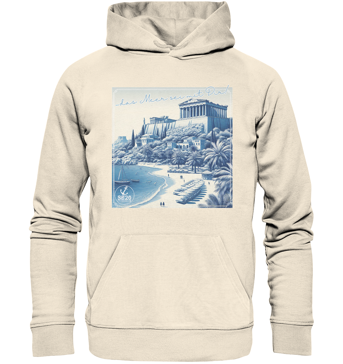 Akropolis am Meer ⚓ Unisex Bio-Kapuzenpulli