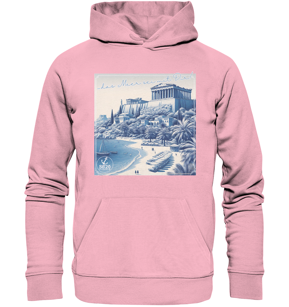 Akropolis am Meer ⚓ Unisex Bio-Kapuzenpulli