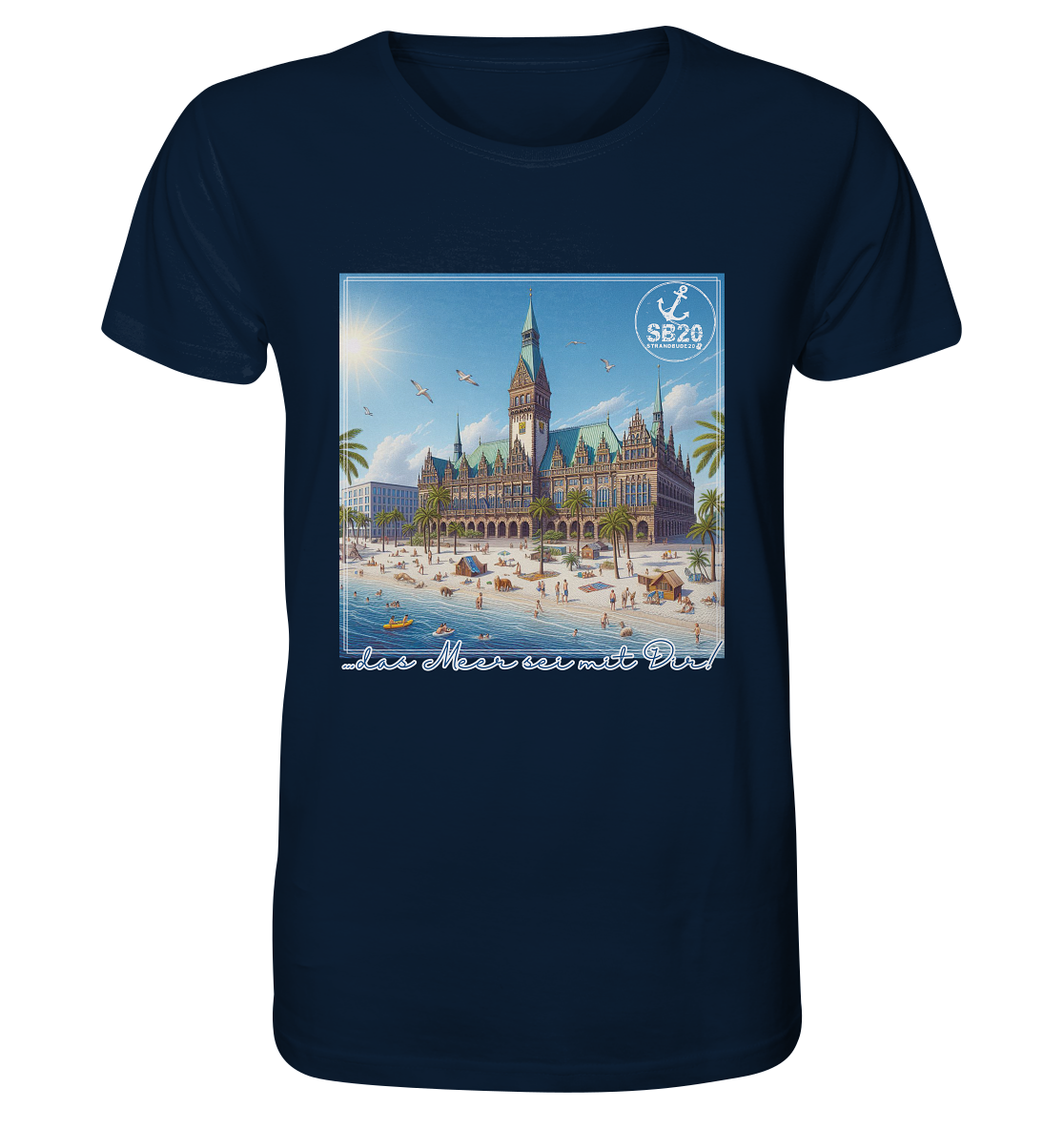 Bremer Rathaus am Meer ⚓ Unisex Bio T-Shirt