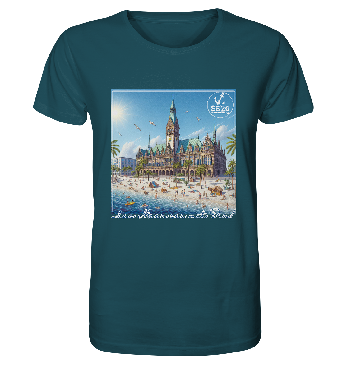 Bremer Rathaus am Meer ⚓ Unisex Bio T-Shirt