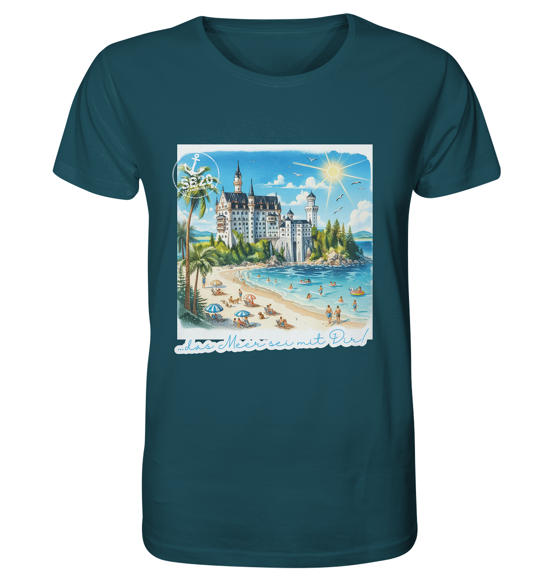 Schloss Neuschwanstein am Meer ⚓ Unisex Bio T-Shirt