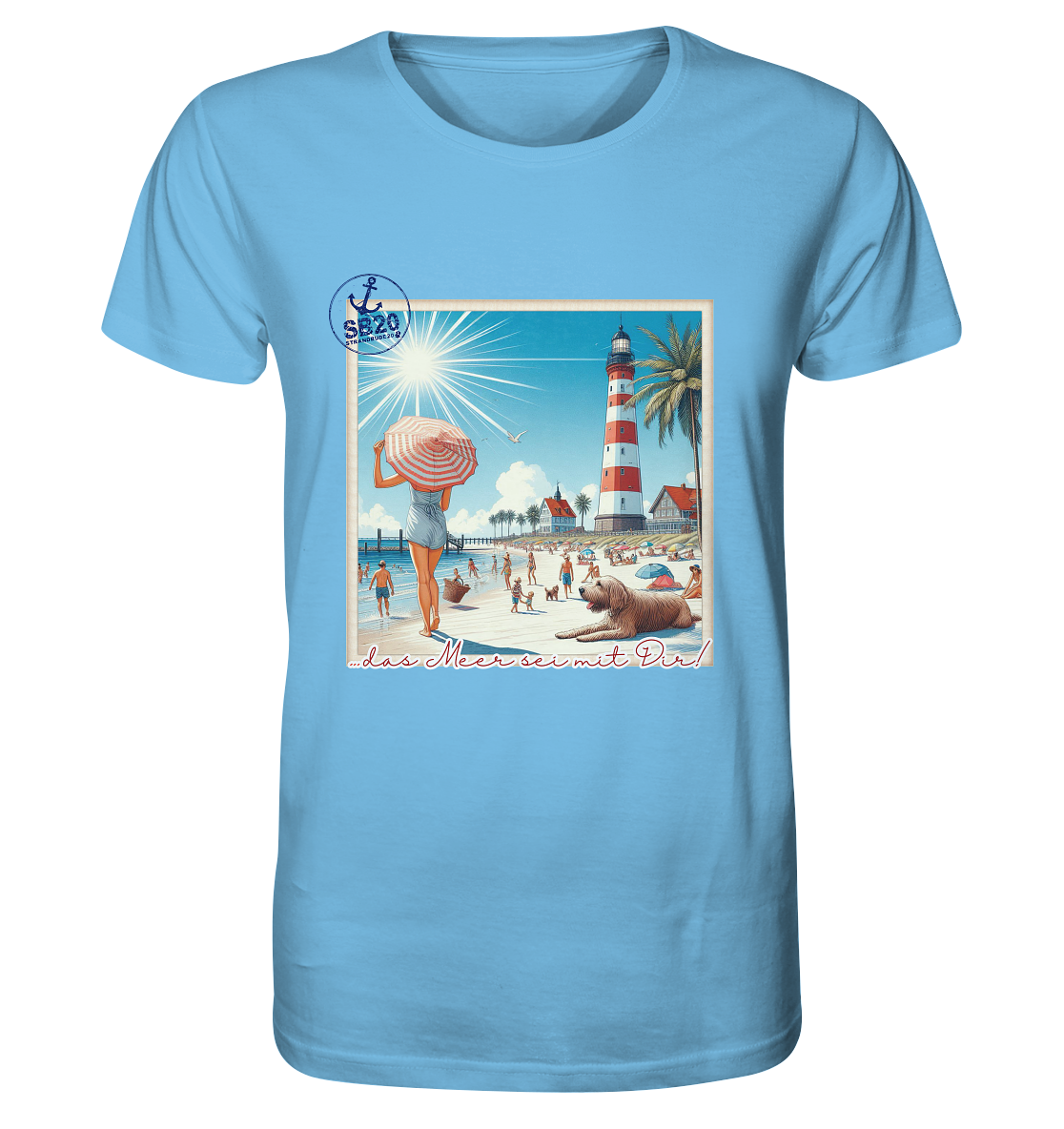 Leuchtturm Westerheversand am Meer ⚓ Unisex Bio T-Shirt