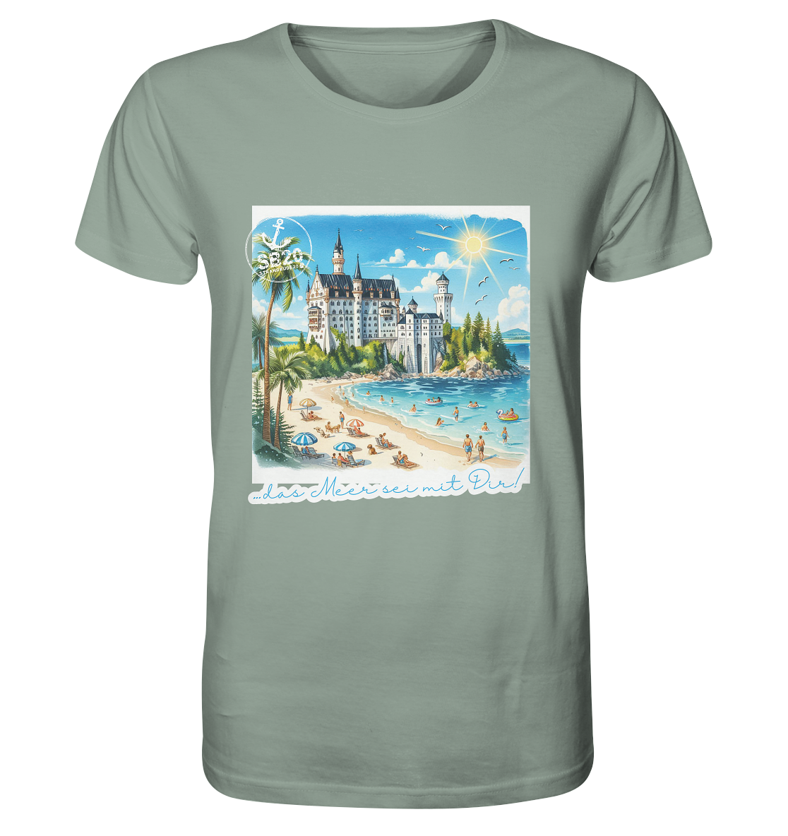 Schloss Neuschwanstein am Meer ⚓ Unisex Bio T-Shirt