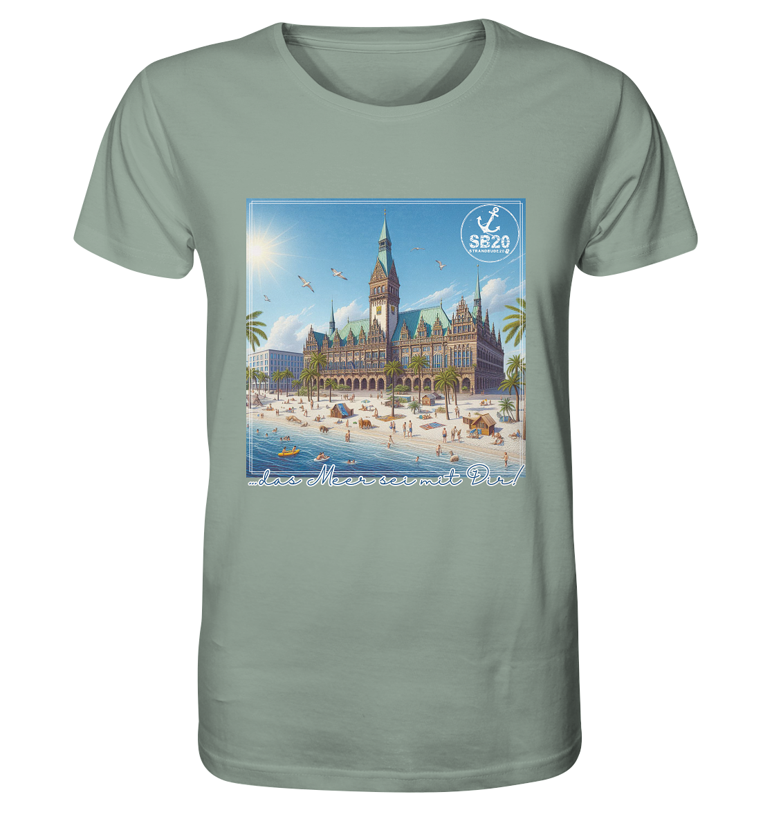 Bremer Rathaus am Meer ⚓ Unisex Bio T-Shirt