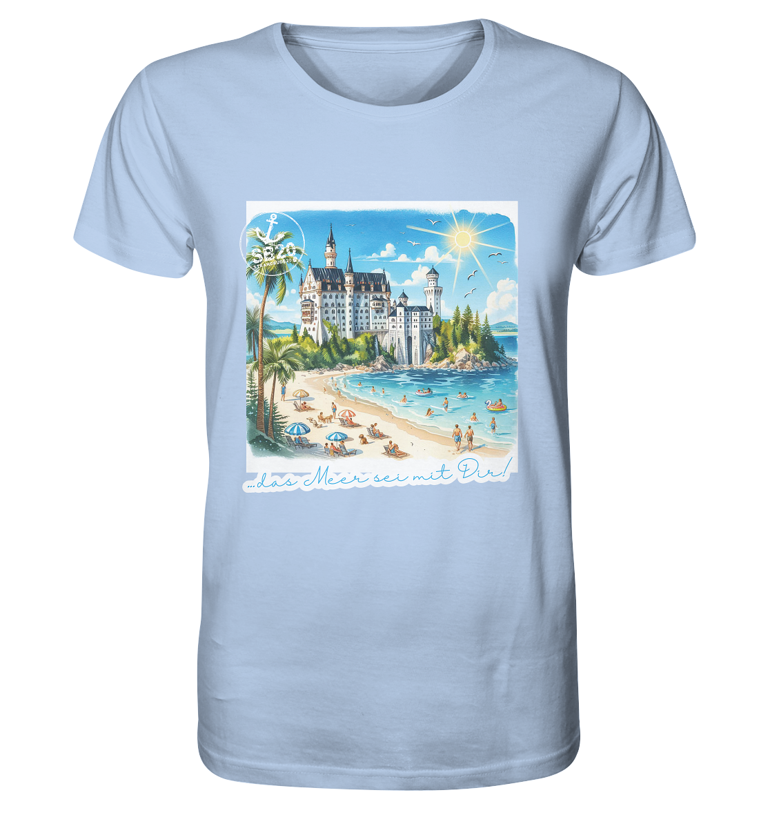 Schloss Neuschwanstein am Meer ⚓ Unisex Bio T-Shirt