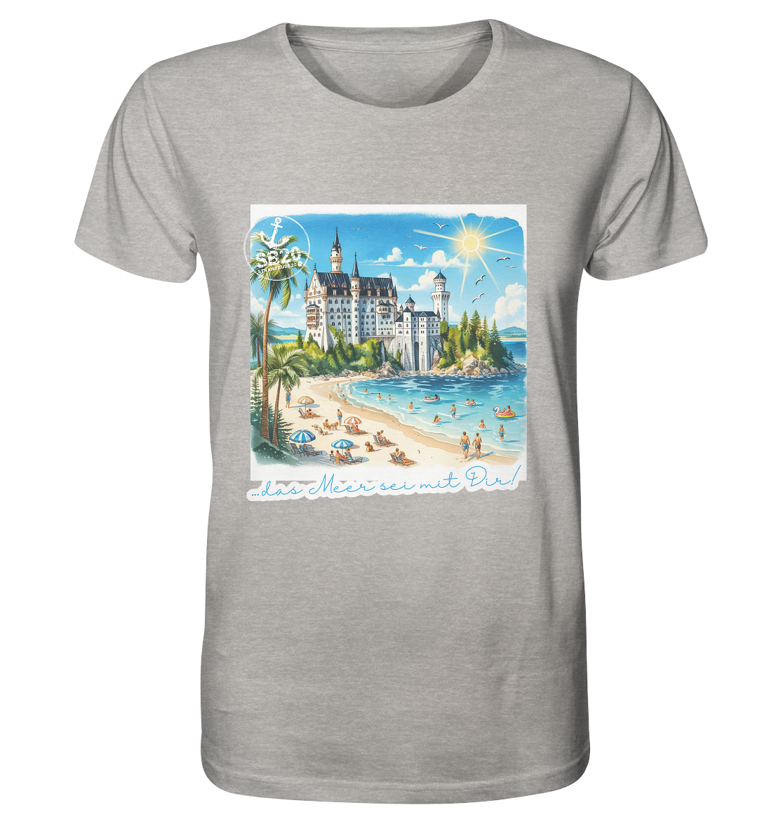 Schloss Neuschwanstein am Meer ⚓ Unisex Bio T-Shirt