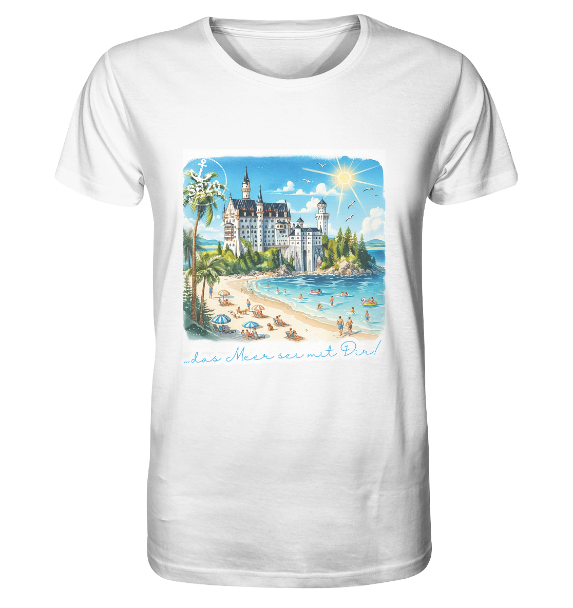 Schloss Neuschwanstein am Meer ⚓ Unisex Bio T-Shirt