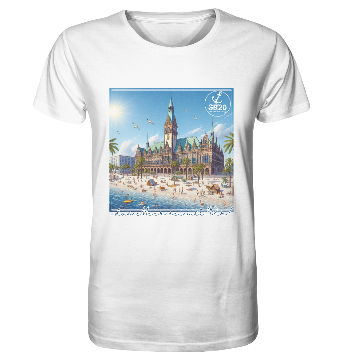 Bremer Rathaus am Meer ⚓ Unisex Bio T-Shirt