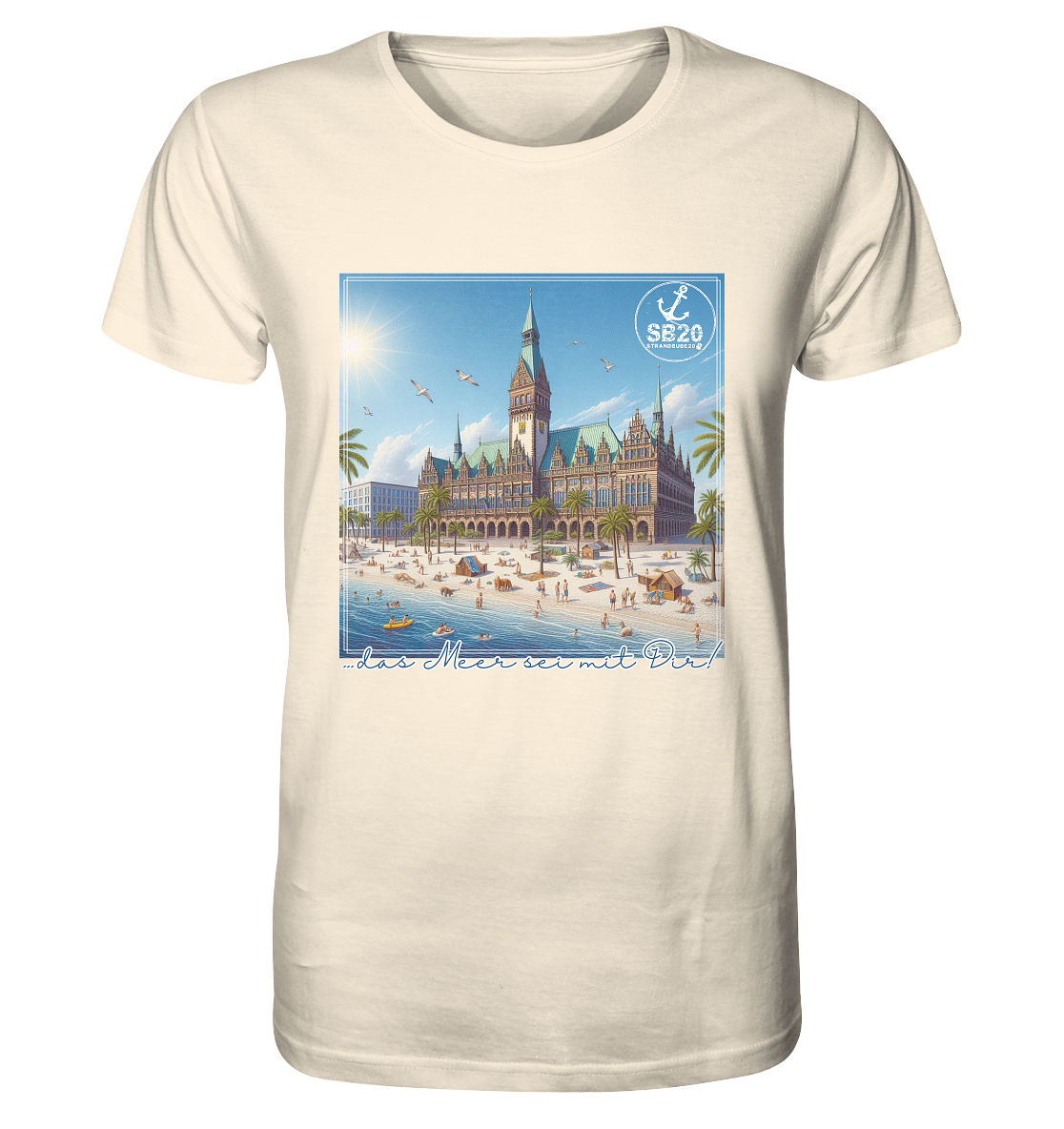 Bremer Rathaus am Meer ⚓ Unisex Bio T-Shirt