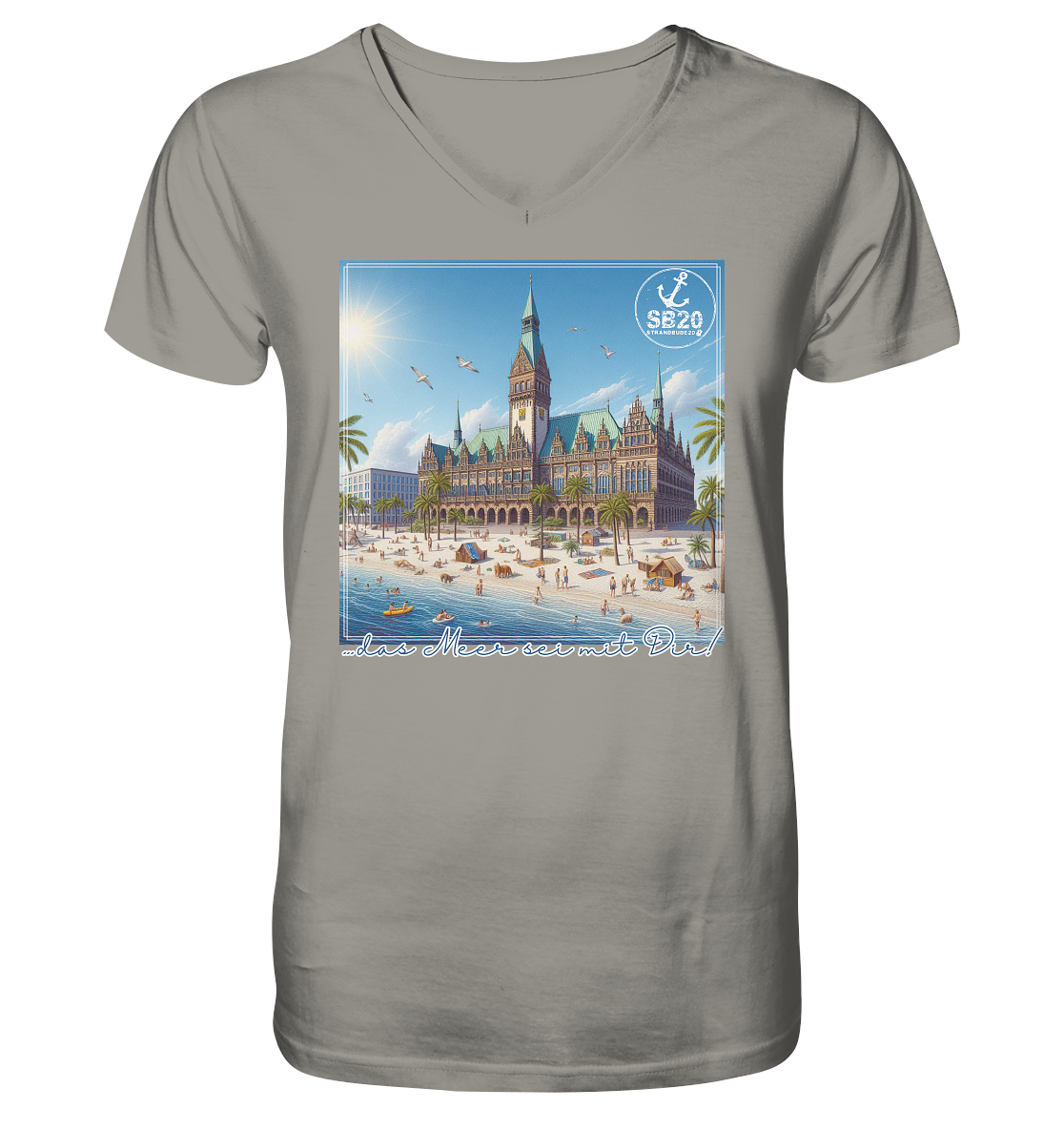 Bremer Rathaus am Meer ⚓ Jungs Bio V-T-Shirt