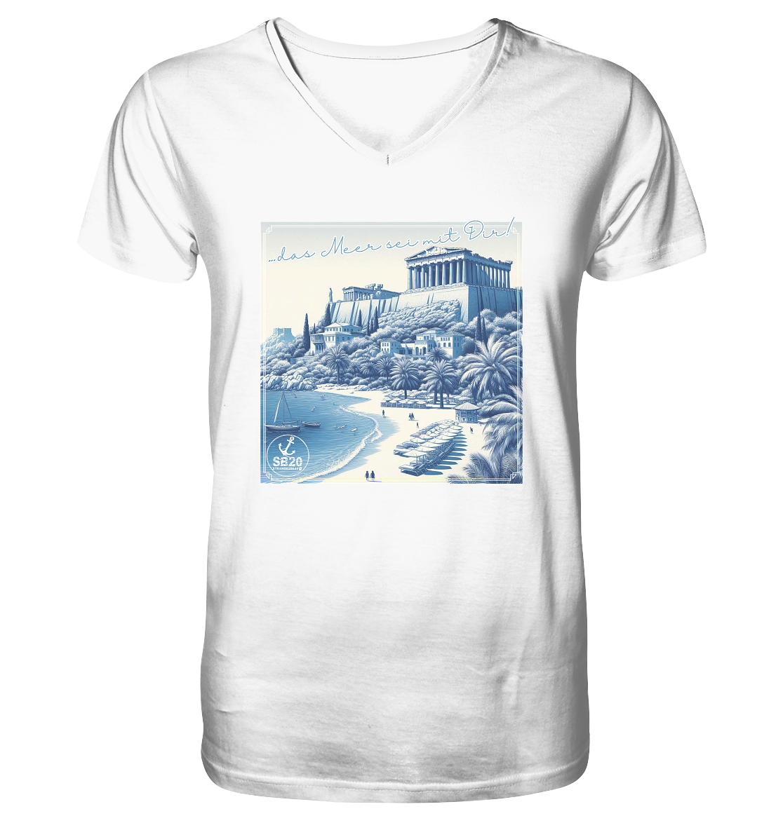 Akropolis am Meer ⚓ Jungs Bio V-T-Shirt